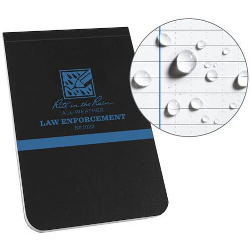 Rite In The Rain - 3 X 5 Notebook - Thin Blue Line 3 Rite In The Rain - 3 X 5 Notebook - Thin Blue Line