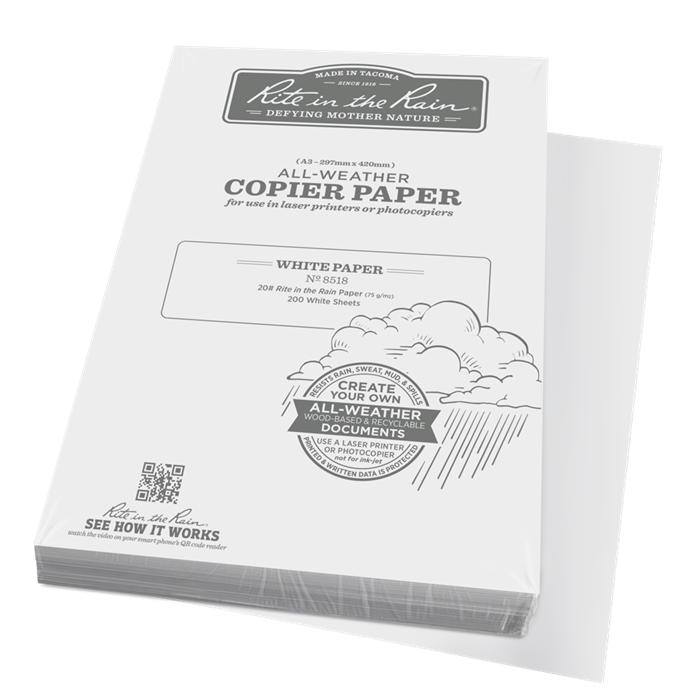 Rite In The Rain - COPIER PAPER - WHITE - A-3 (29.7 X 42 CM) - 200 SHEETS 3 Rite In The Rain - COPIER PAPER - WHITE - A-3 (29.7 X 42 CM) - 200 SHEETS