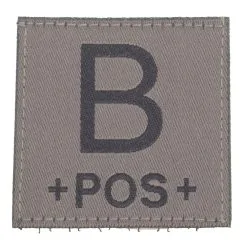 Velcro Patch Blood Type 45x45mm B Pos