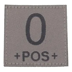 Velcro Patch Blood Type 45x45mm O Pos