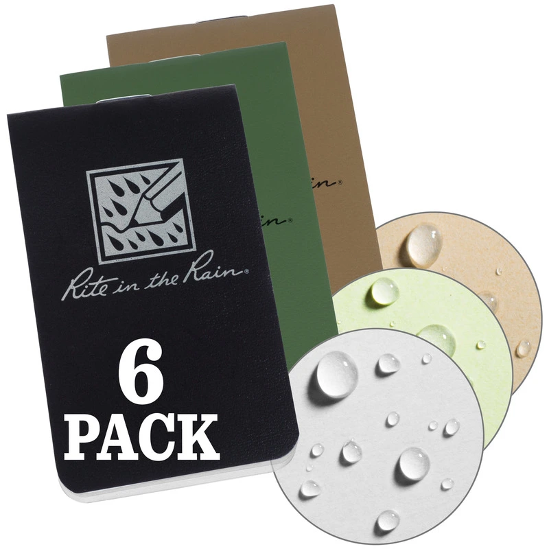 Rite In The Rain - On-The-Go Notebooks (2 X Black/Tan/Green) 3 Rite In The Rain - On-The-Go Notebooks (2 X Black/Tan/Green)