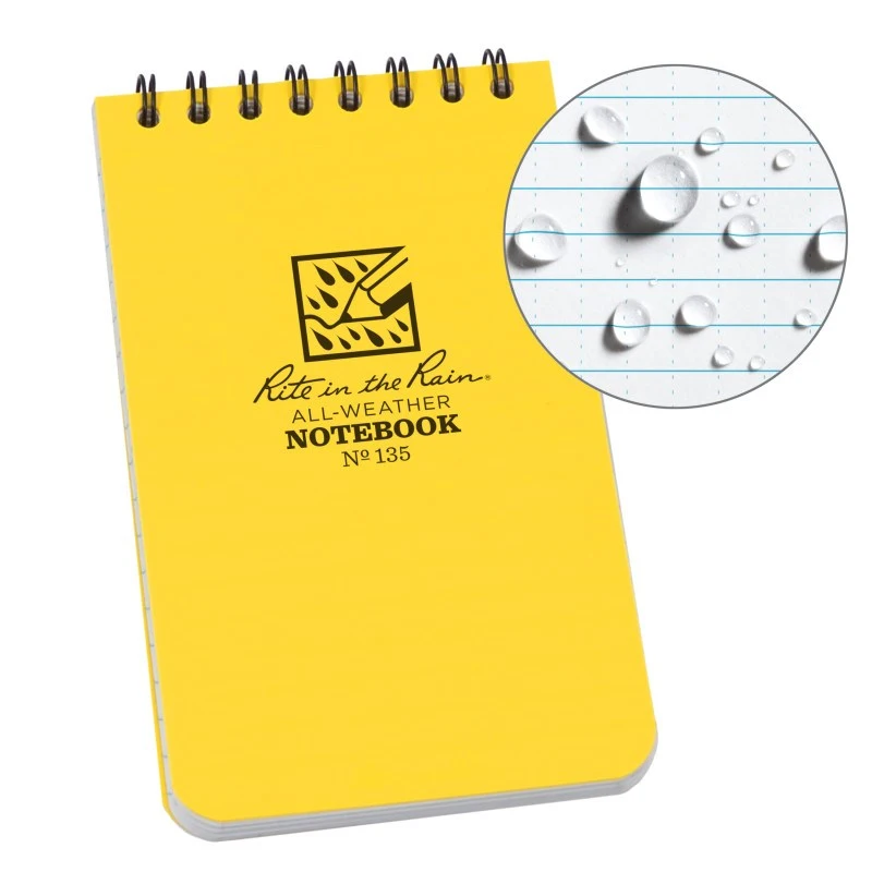 Rite In The Rain - 3 X 5 NOTEBOOK Yellow 3 Rite In The Rain - 3 X 5 NOTEBOOK Yellow